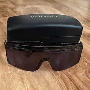 Versace Black Shield Sunglasses with Case VE2208